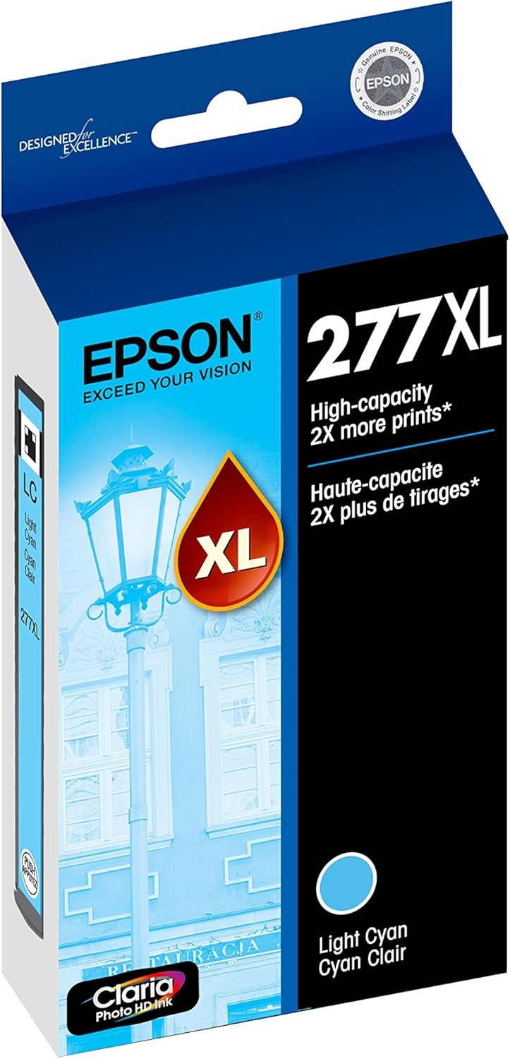 image:imageEPSON 277 Claria Photo HD Ink High Capacity Photo Black Cartridge T277XL120S Works with Expression XP850 860 950 960 970Light cyan