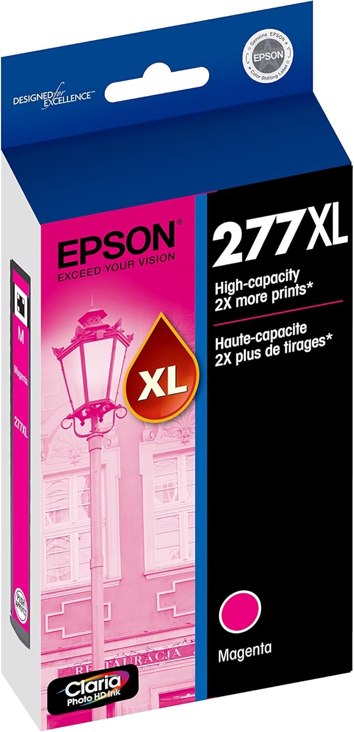 image:imageEPSON 277 Claria Photo HD Ink High Capacity Photo Black Cartridge T277XL120S Works with Expression XP850 860 950 960 970Magenta