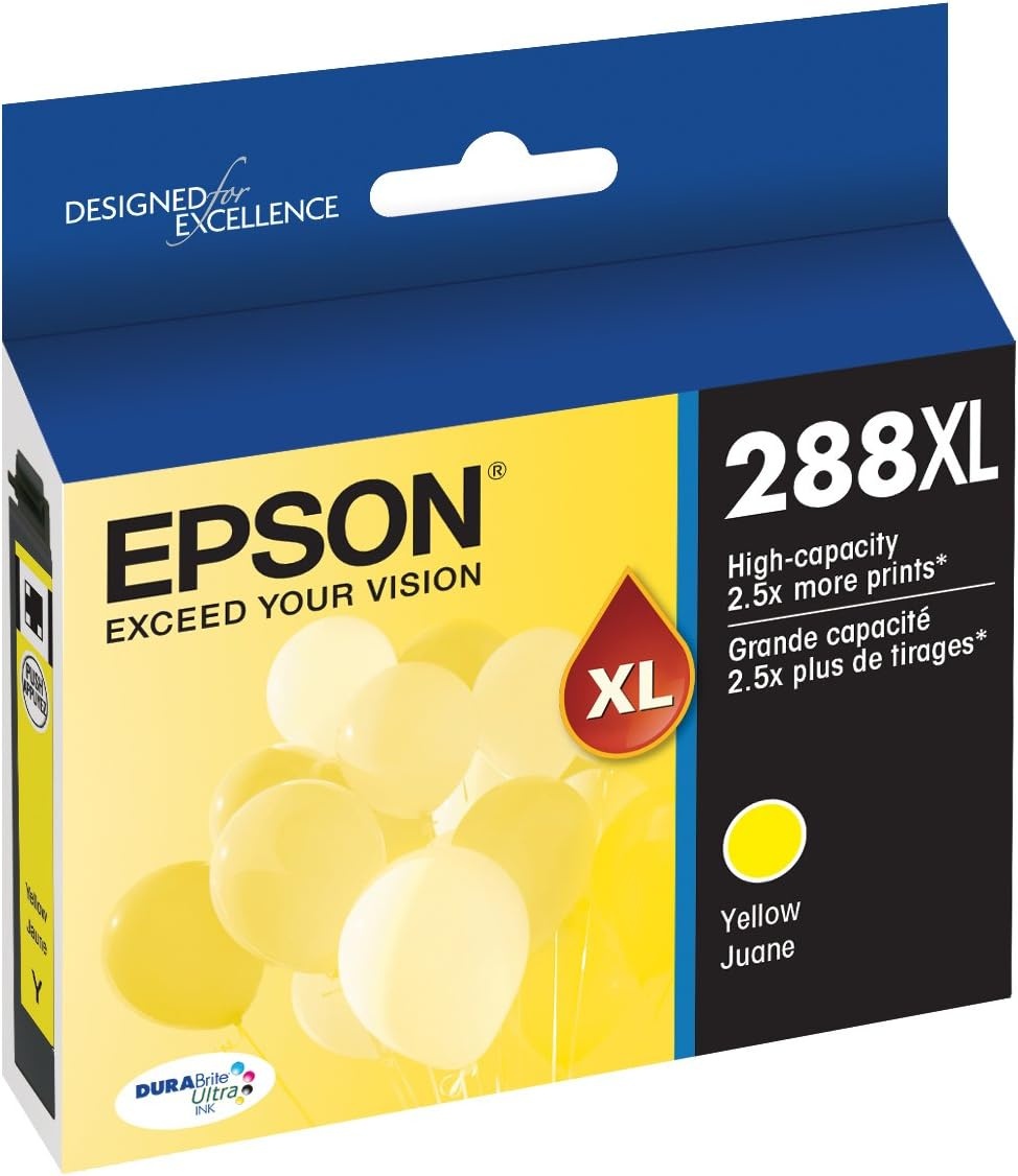 image:imageEPSON 288 DURABrite Ultra Ink High Capacity Yellow Cartridge T288XL420S Works with Expression XP330 430 434 340 440 4462 Pack