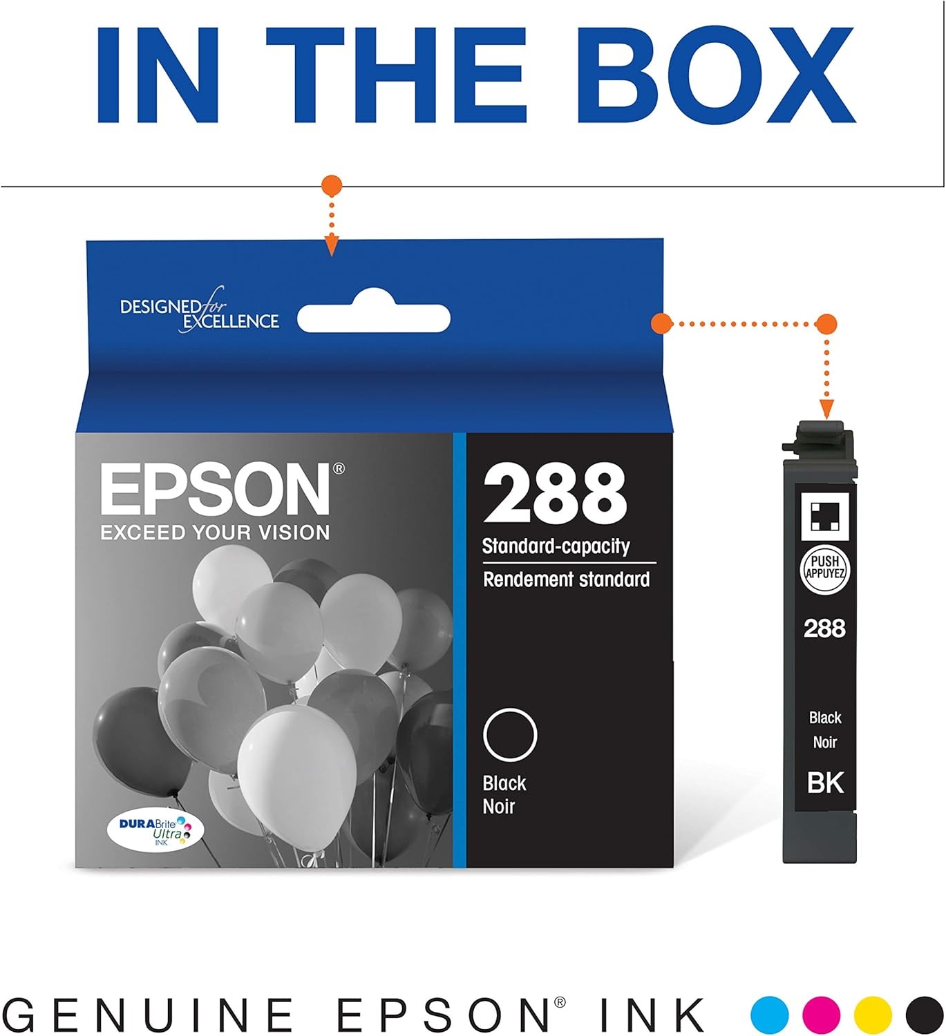 image:imageEPSON 288 DURABrite Ultra Ink Standard Capacity Black Cartridge T288120S Works with Expression XP330 430 434 340 440 4461 Count Pack of 2