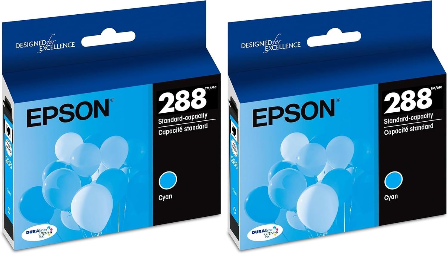 image:imageEPSON 288 DURABrite Ultra Ink Standard Capacity Cyan Cartridge T288220S Works with Expression XP330 430 434 340 440 4461 Count Pack of 2