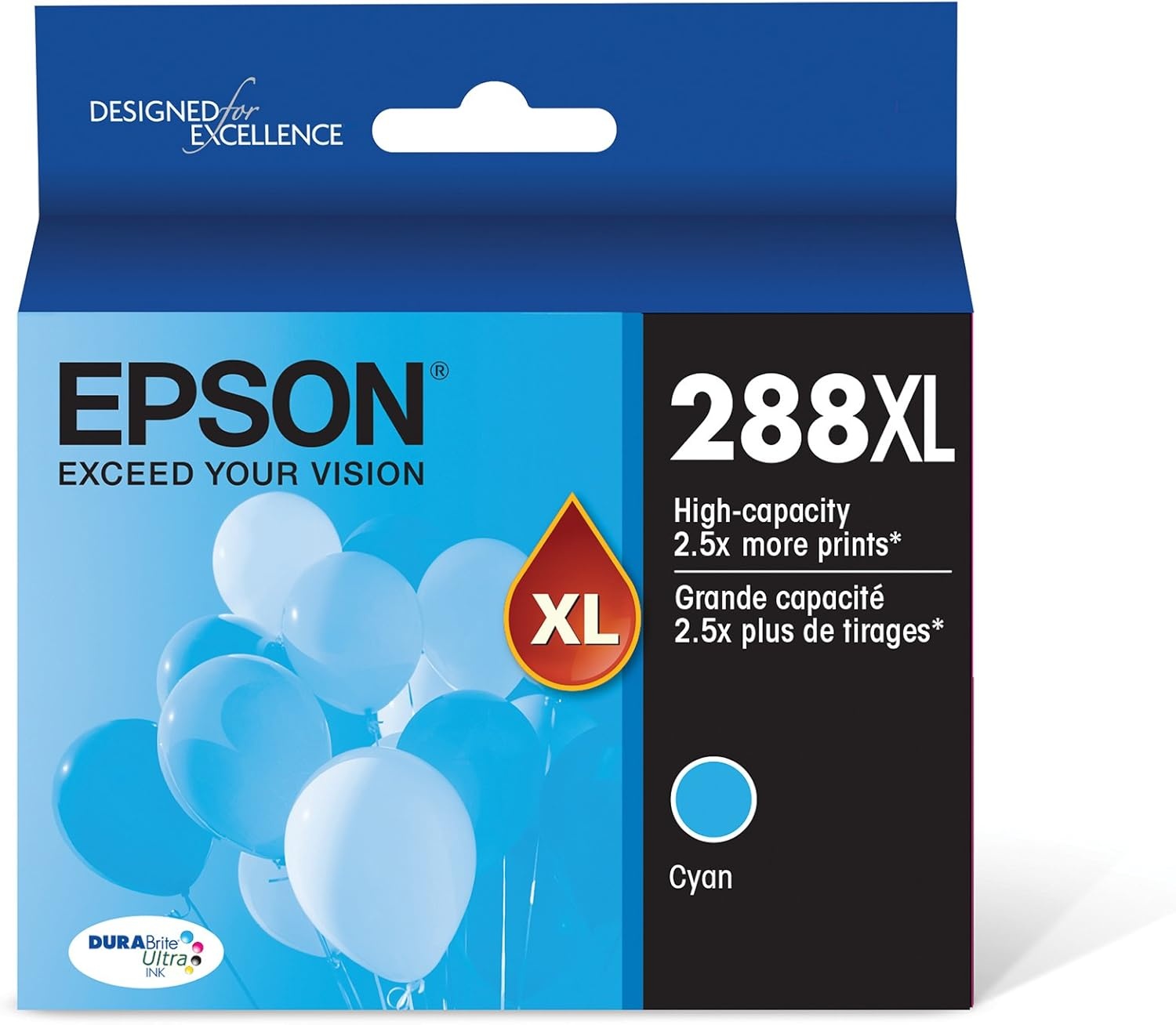 image:imageEpson 288 DURABrite Ultra Ink High Capacity Black amp Standard Color Cartridge Combo Pack T288XLBCS 288 DURABrite Ultra Ink High Capacity Cyan Cartridge T288XL220S