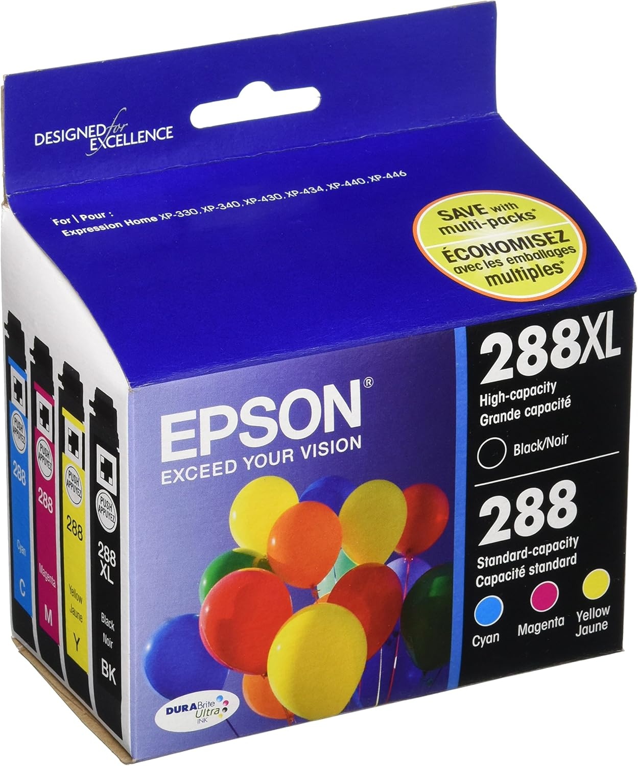 image:imageEpson 288 DURABrite Ultra Ink High Capacity Black amp Standard Color Cartridge Combo Pack T288XLBCS 288 DURABrite Ultra Ink High Capacity Cyan Cartridge T288XL220S