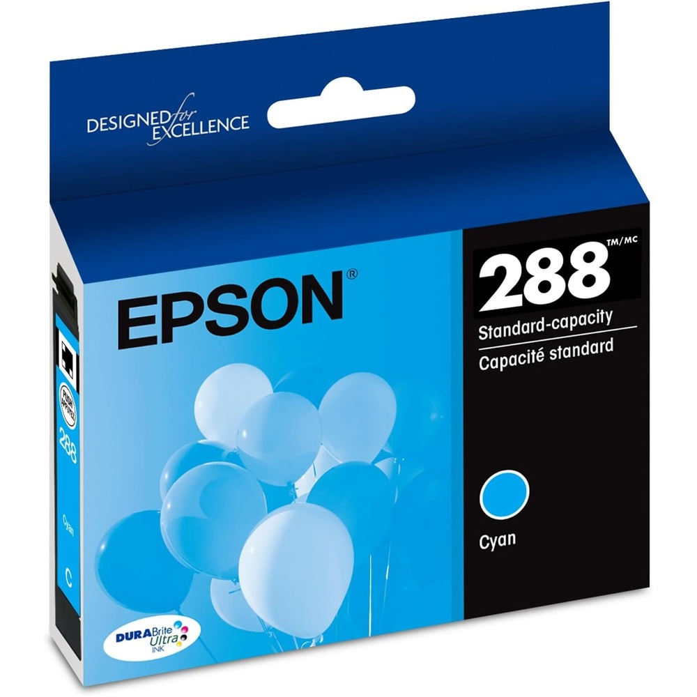 image:imageEPSON 288 DURABrite Ultra Ink Standard Capacity Cyan Cartridge T288220S Works with Expression XP330 430 434 340 440 4461 Count Pack of 1