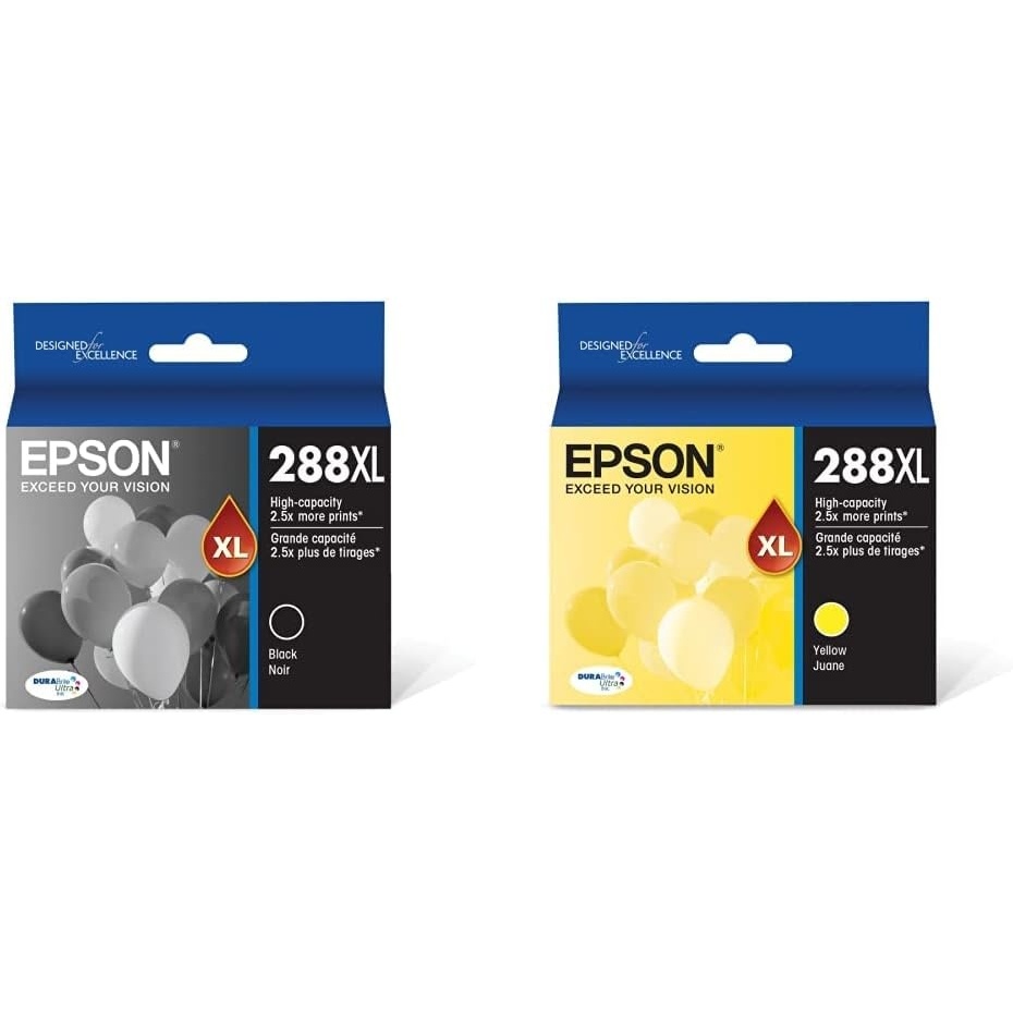 image:imageEpson T288XL120 288XL Expression Home XP330 340 430 434 440 446 Ink Cartridge Black in Retail Packaging amp T288XL420 DURA Ultra Yellow High Capacity Cartridge Ink