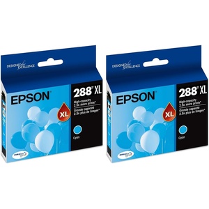 image:imageEPSON 288 DURABrite Ultra Ink High Capacity Cyan Cartridge T288XL220S Works with Expression XP330 430 434 340 440 4461 Count Pack of 2