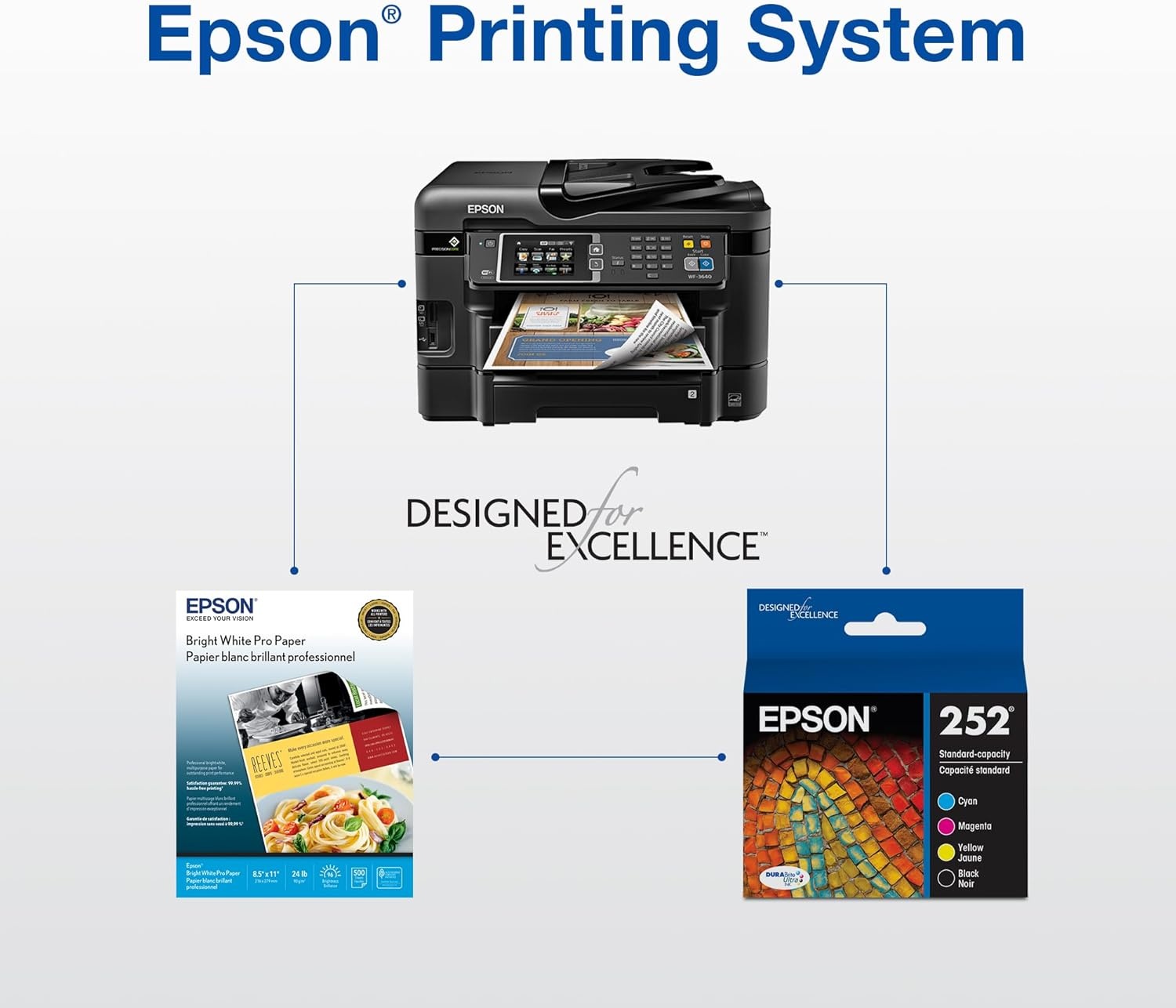 image:imageEPSON 252 DURABrite Ultra Ink Standard Capacity Black Dual Cartridge Pack T252120D2 Works with WorkForce WF3620 3640 7110 7610 7620 7710 7720 7210