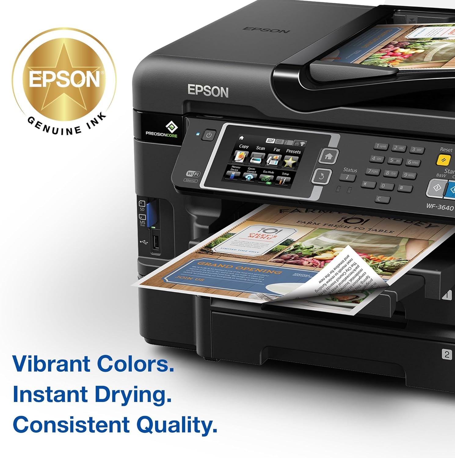 image:imageEPSON 252 DURABrite Ultra Ink Standard Capacity Black amp Color Cartridge Combo Pack T252120BCS Works with WorkForce WF3620 3640 7110 7610 7620 7710 7720 7210