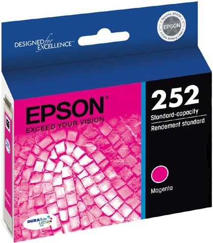 image:imageEPSON 252 DURABrite Ultra Ink Standard Capacity Magenta Cartridge T252320 Works with WorkForce WF3620 3640 7110 7610 7620 7710 7720 72101 Count Pack of 2