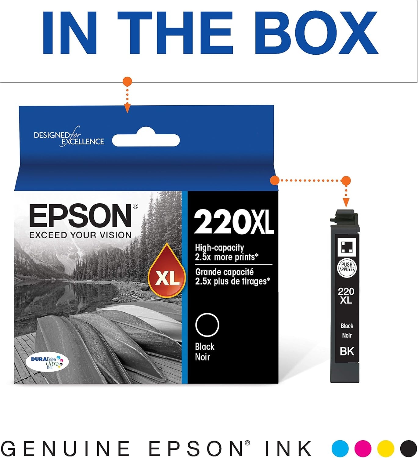 image:imageEpson T200XLBCS DURA Ultra High Capacity Cartridge Ink Black and Color Combo Pack amp T220XL120S DURA Ultra Black High Capacity Cartridge Ink