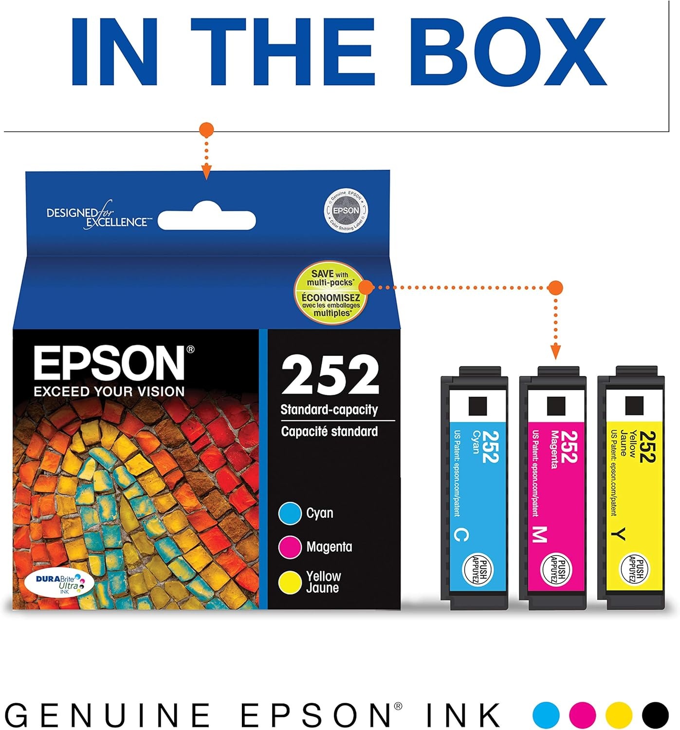 image:imageEpson T252520 DURABrite Ultra Color Combo Pack Standard Capacity Cartridge Ink amp T252220 DURABrite Ultra Cyan Standard Capacity Cartridge Ink