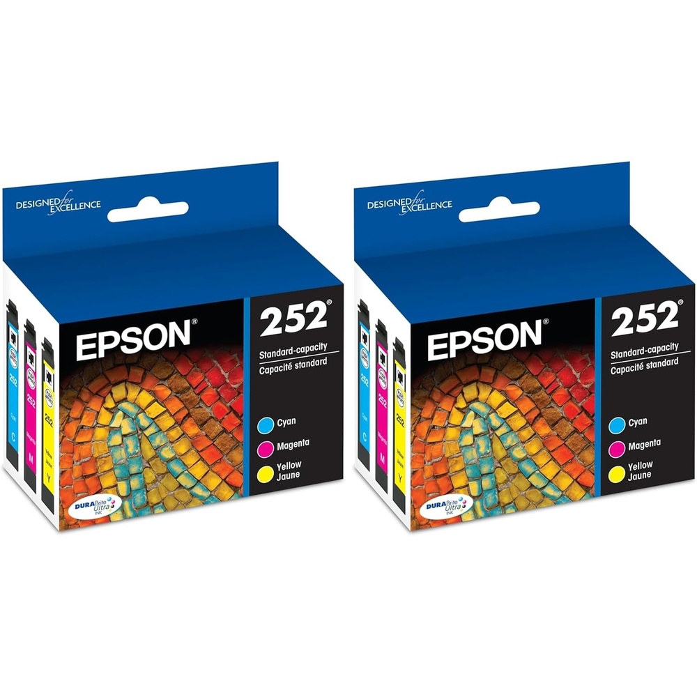 image:imageEPSON 252 DURABrite Ultra Ink Standard Capacity Color Combo Pack T252520S Works with WorkForce WF3620 3640 7110 7610 7620 7710 7720 7210MultiPack Pack of 2
