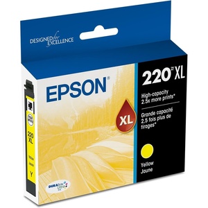 image:imageEPSON 220 DURABrite Ultra Ink High Capacity Black Cartridge T220XL120S Works with WorkForce WF26302650 2660 2750 2760 and Expression XP320420 424Yellow