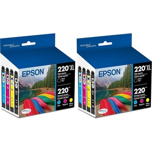 image:imageEPSON 220 DURABrite Ultra Ink High Capacity Black amp Standard Color Cartridge Combo Pack Works with WorkForce WF26302650 2660 2750 2760 and Expression XP320420 4244 CountPack of 2