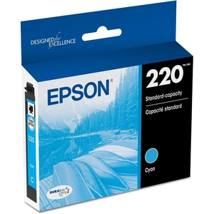 image:imageEPSON 220 DURABrite Ultra Ink Standard Capacity Black Cartridge T220120S Works with WorkForce WF26302650 2660 2750 2760 and Expression XP320420 424Cyan