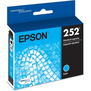 image:imageEPSON 252 DURABrite Ultra Ink Standard Capacity Cyan Cartridge T252220S Works with WorkForce WF3620 3640 7110 7610 7620 7710 7720 72101 Count Pack of 1