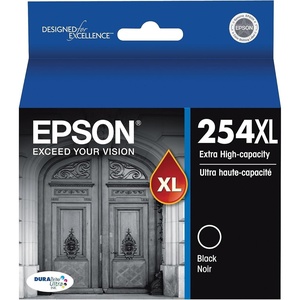 image:imageEPSON 254 DURABrite Ultra Ink High Capacity Black Cartridge T254XL120S Works with WorkForce WF3620 3640 7110 7610 7620 7710 7720 7210Ink