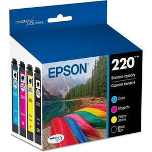 image:imageEpson 220 DURABrite Ultra Ink Standard Capacity Black amp Color Cartridge Combo Pack T220120BCS Works with Workforce WF26302650 2660 2750 2760 and Expression XP320420 424Black and Color Combo Pack