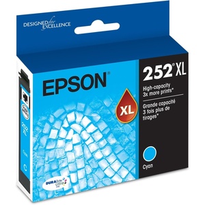 image:imageEpson 252 DURABrite Ultra Ink High Capacity Cyan Cartridge T252XL220S  Works with Workforce WF3620 WF3640 WF7110 WF7610 WF7620 WF7710 WF7720 WF7210