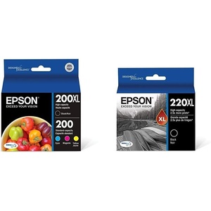 image:imageEpson T200XLBCS DURA Ultra High Capacity Cartridge Ink Black and Color Combo Pack amp T220XL120S DURA Ultra Black High Capacity Cartridge Ink