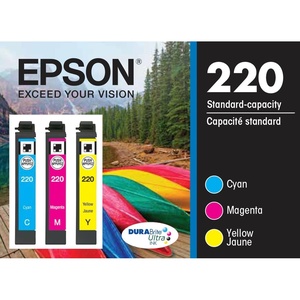 image:imageEpson T220520 DURABrite Ultra Color MultiPack Ink Cartridges StandardCapacity CMY  Frustration Free Packaging Ink