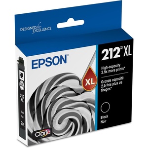 image:imageEPSON 212 Claria Ink High Capacity Black Cartridge T212XL120S Works with WorkForce WF2830 2850 and Expression XP4100 4105High Capacity