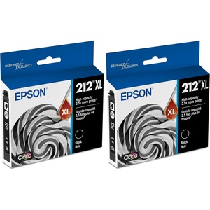 image:imageEPSON 212 Claria Ink High Capacity Black Cartridge T212XL120S Works with WorkForce WF2830 2850 and Expression XP4100 4105High Capacity Pack of 2