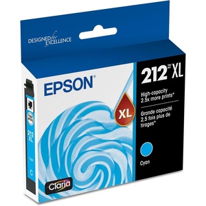 image:imageEPSON 212 Claria Ink High Capacity Cyan Cartridge T212XL220S Works with WorkForce WF2830 2850 and Expression XP4100 41051 Count Pack of 1