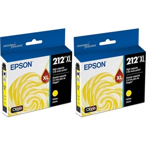 image:imageEPSON 212 Claria Ink High Capacity Yellow Cartridge T212XL420S Works with WorkForce WF2830 2850 and Expression XP4100 4105High Capacity Pack of 2