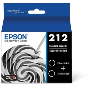 image:imageEPSON 212 Claria Ink Standard Capacity Black Dual Cartridge Pack T212120D2 Works with WorkForce WF2830 2850 and Expression XP4100 4105ClariaInk Black Dual