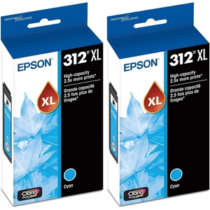 image:imageEPSON 312 Claria Photo HD Ink High Capacity Cyan Cartridge T312XL220S Works with Expression XP850 8600 8700 150001 Count Pack of 2