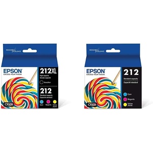image:imageEpson 212 Claria Ink High Capacity Black amp Standard Color Cartridge Combo Pack T212XLBCS 212 Claria Ink Standard Capacity Color Combo Pack T212520S