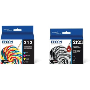 image:imageEpson T212 Claria Standard Capacity Cartridge Ink  Black and Color Combo Pack amp T212XL120 Expression Home XP4100 4105 Workforce WF2830 2850 212XL Ink Cartridge Black in Retail Packaging