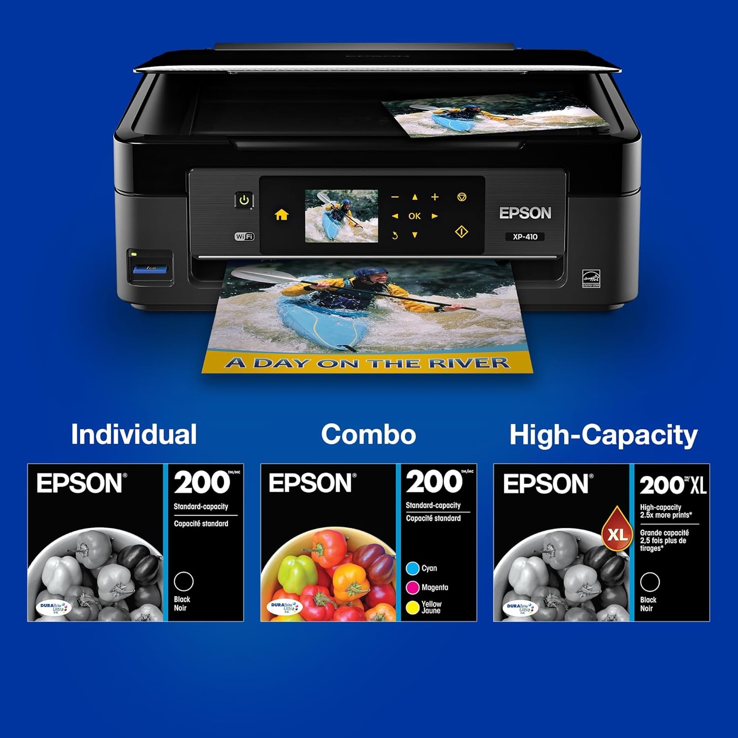 image:imageEpson T200XLBCS DURA Ultra High Capacity Genuine Ink Cartridge Black and Color Combo PackBlack