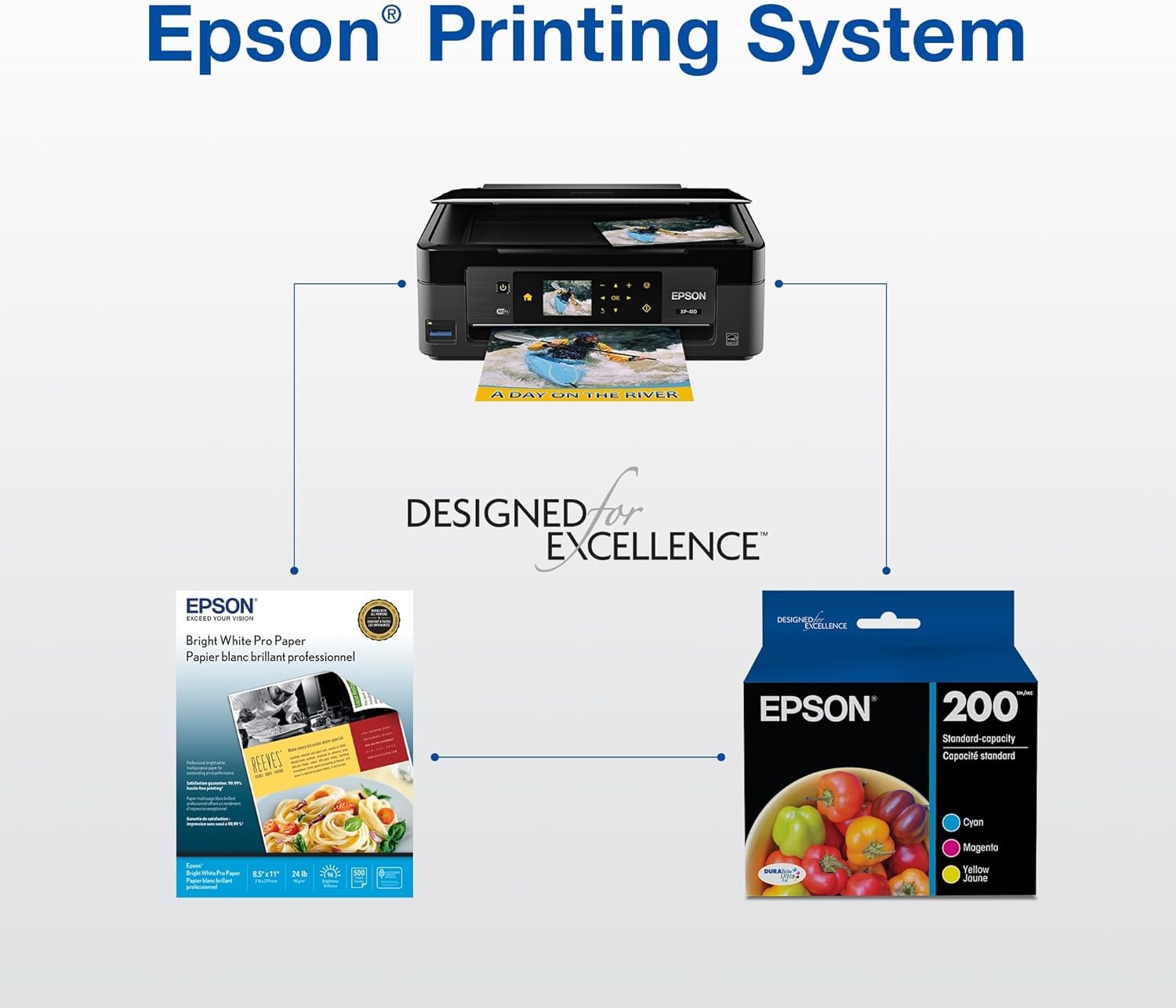 image:imageEpson T200XLBCS DURA Ultra High Capacity Genuine Ink Cartridge Black and Color Combo PackCyan