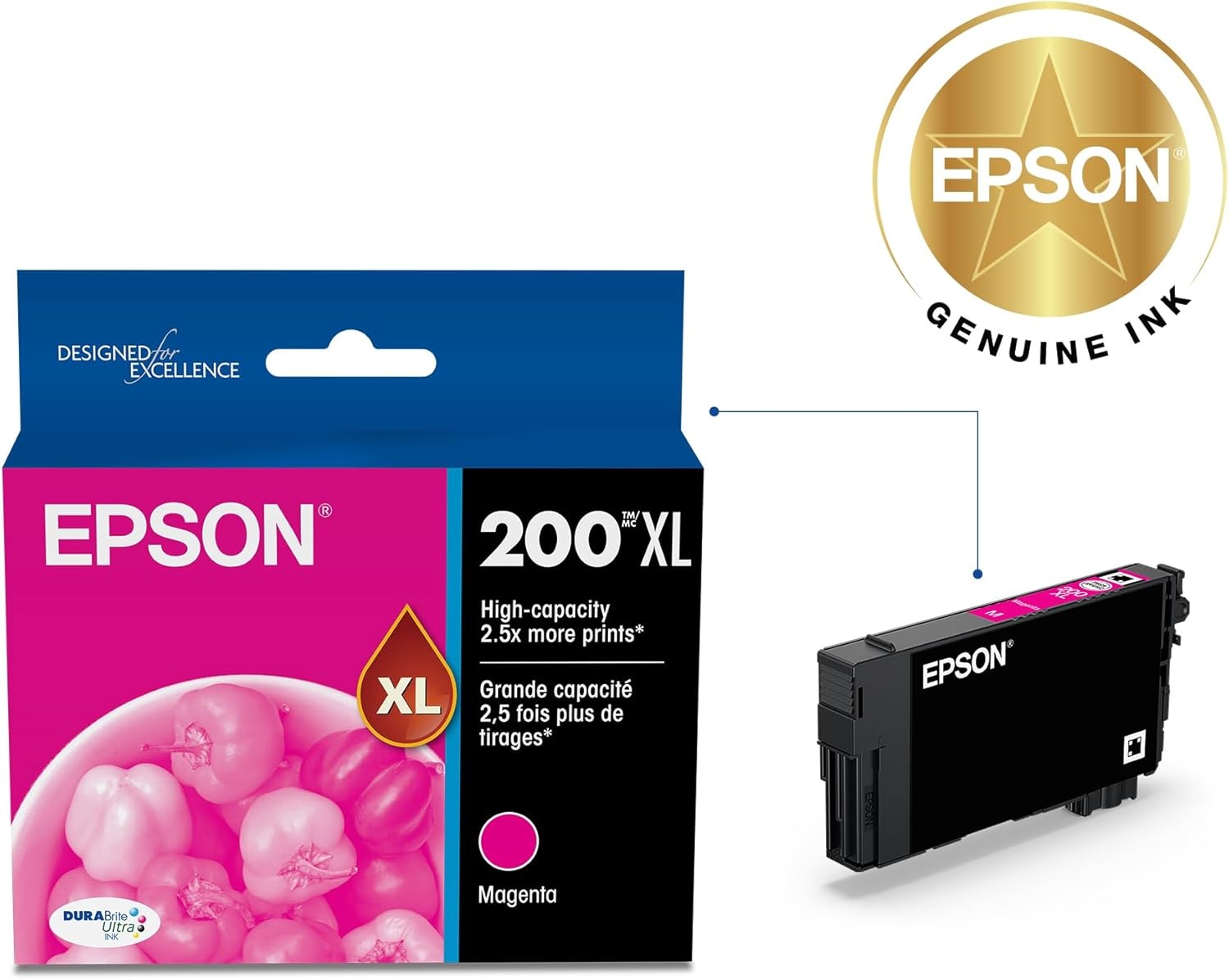 image:imageEpson T200XLBCS DURA Ultra High Capacity Genuine Ink Cartridge Black and Color Combo PackMagenta