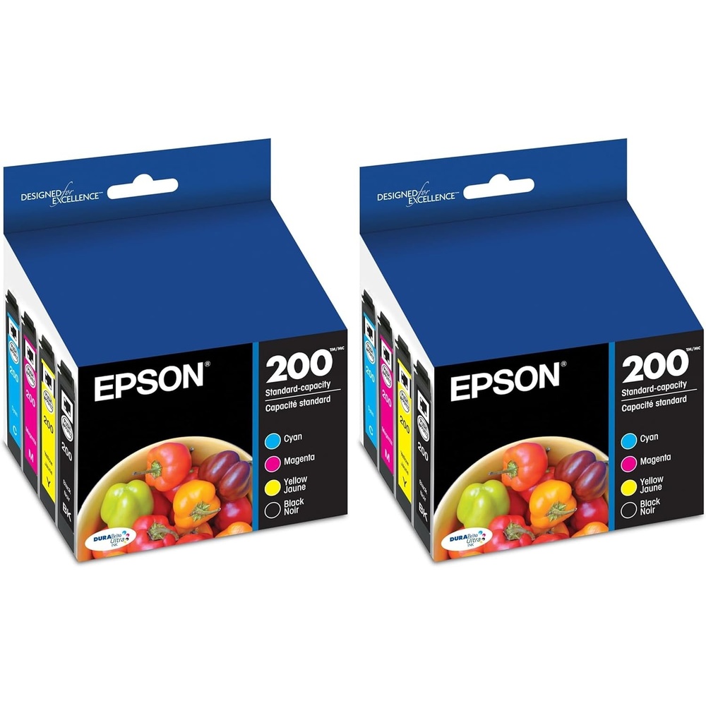 image:imageEpson 200 DURABrite Ultra Ink Standard Capacity Black amp Color Cartridge Combo Pack T200120BCS Works with Workforce WF2520 2530 2540 Expression XP200 300 310 400 410Ink Pack of 2