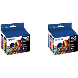 image:imageEpson 202 Claria Ink Standard Capacity Black amp Color Cartridge Combo Pack T202120BCS Works with Workforce WF2860 Expression XP5100Standard Capacity Pack of 2