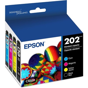 image:imageEpson 202 Claria Ink Standard Capacity Black amp Color Cartridge Combo Pack T202120BCS Works with Workforce WF2860 Expression XP5100Standard Capacity