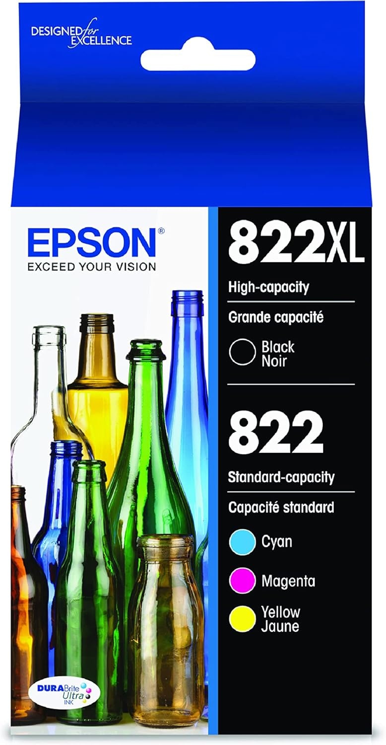 image:imageEPSON 702 DURABrite Ultra Ink High Capacity Yellow Cartridge T702XL420 Works with WorkForce WF3720 3730 3733Black and color combo pack