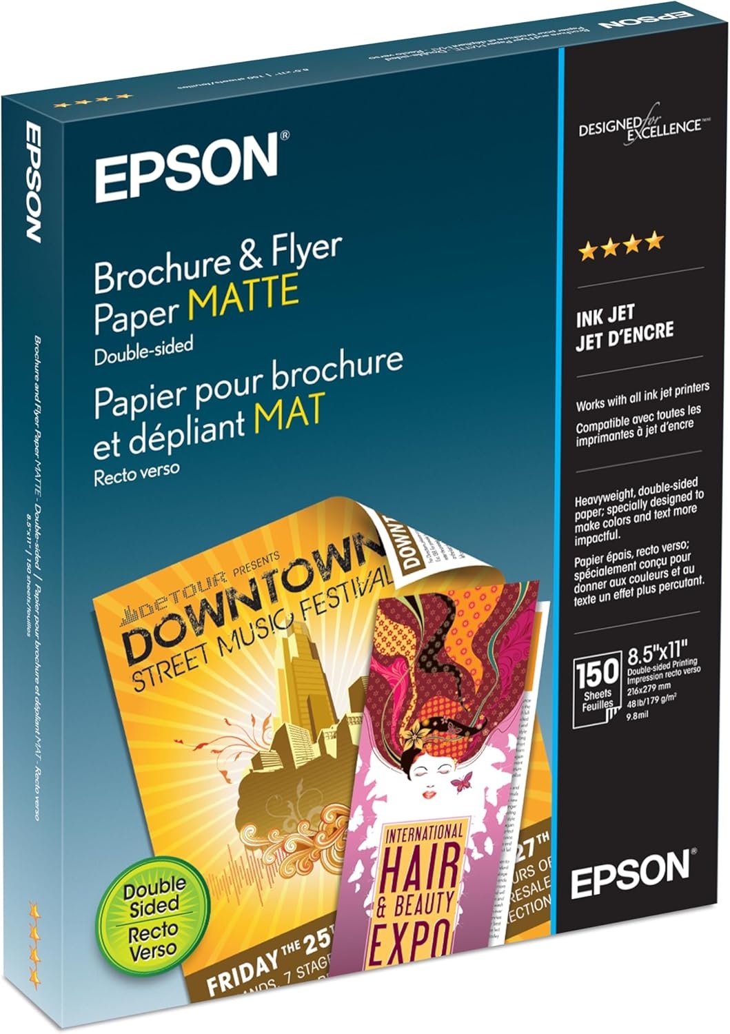 image:imageEpson Brochure and Flyer Paper Matte DoubleSided S042384 85 x 11