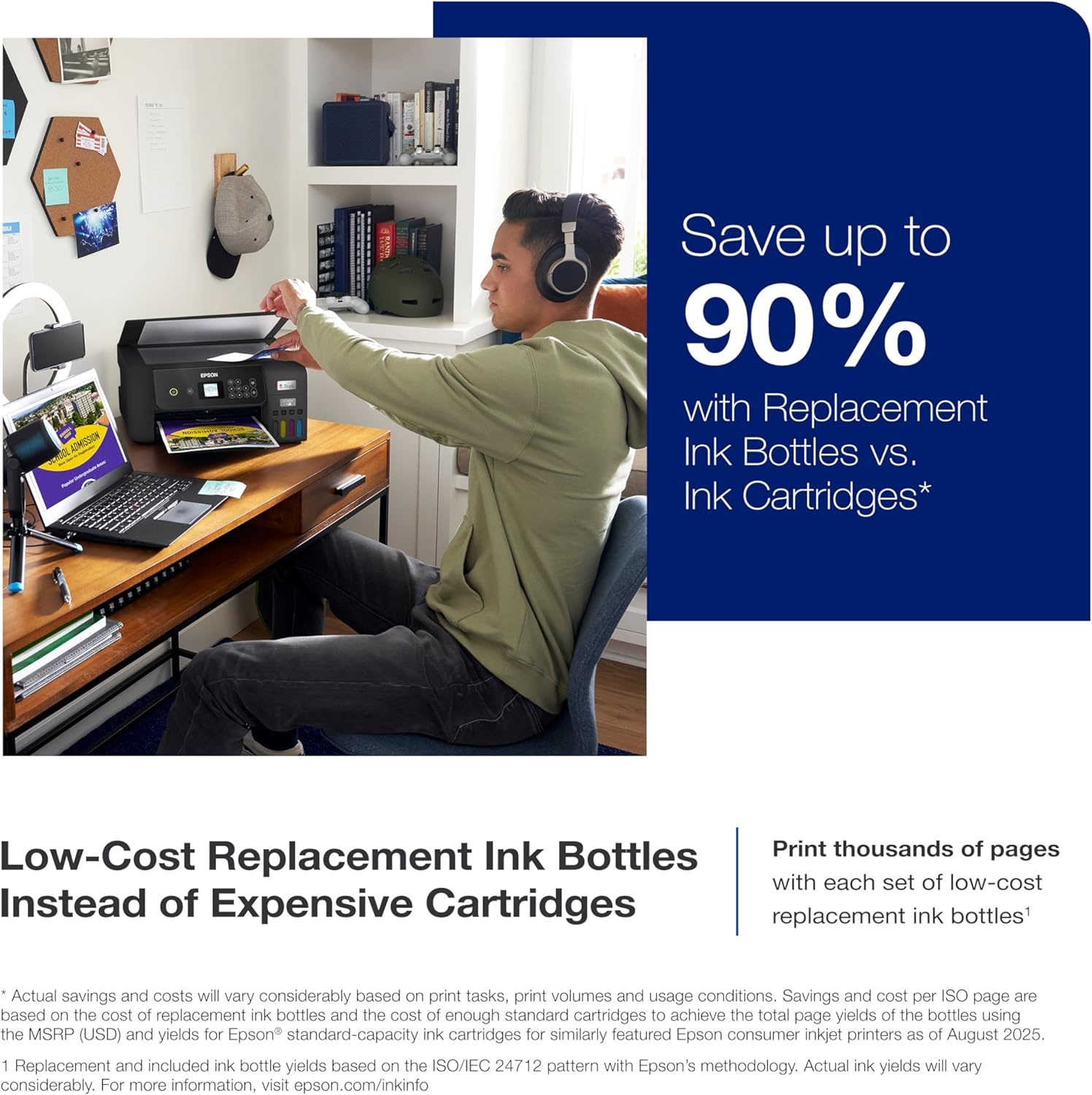 image:imageEpson EcoTank ET2800 Wireless Color AllinOne CartridgeFree Supertank with Scan and Copy The Ideal Basic Home Printer WhiteBlack