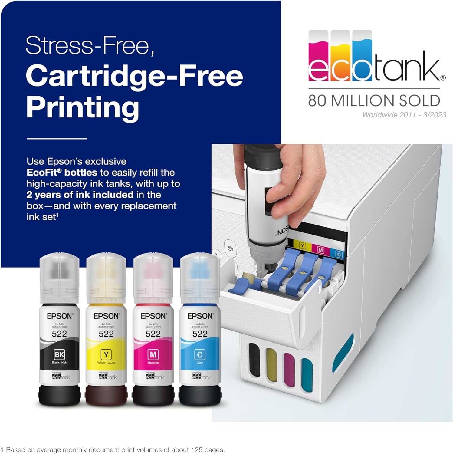 image:imageEpson EcoTank ET2800 Wireless Color AllinOne CartridgeFree Supertank with Scan and Copy The Ideal Basic Home Printer WhiteWhite