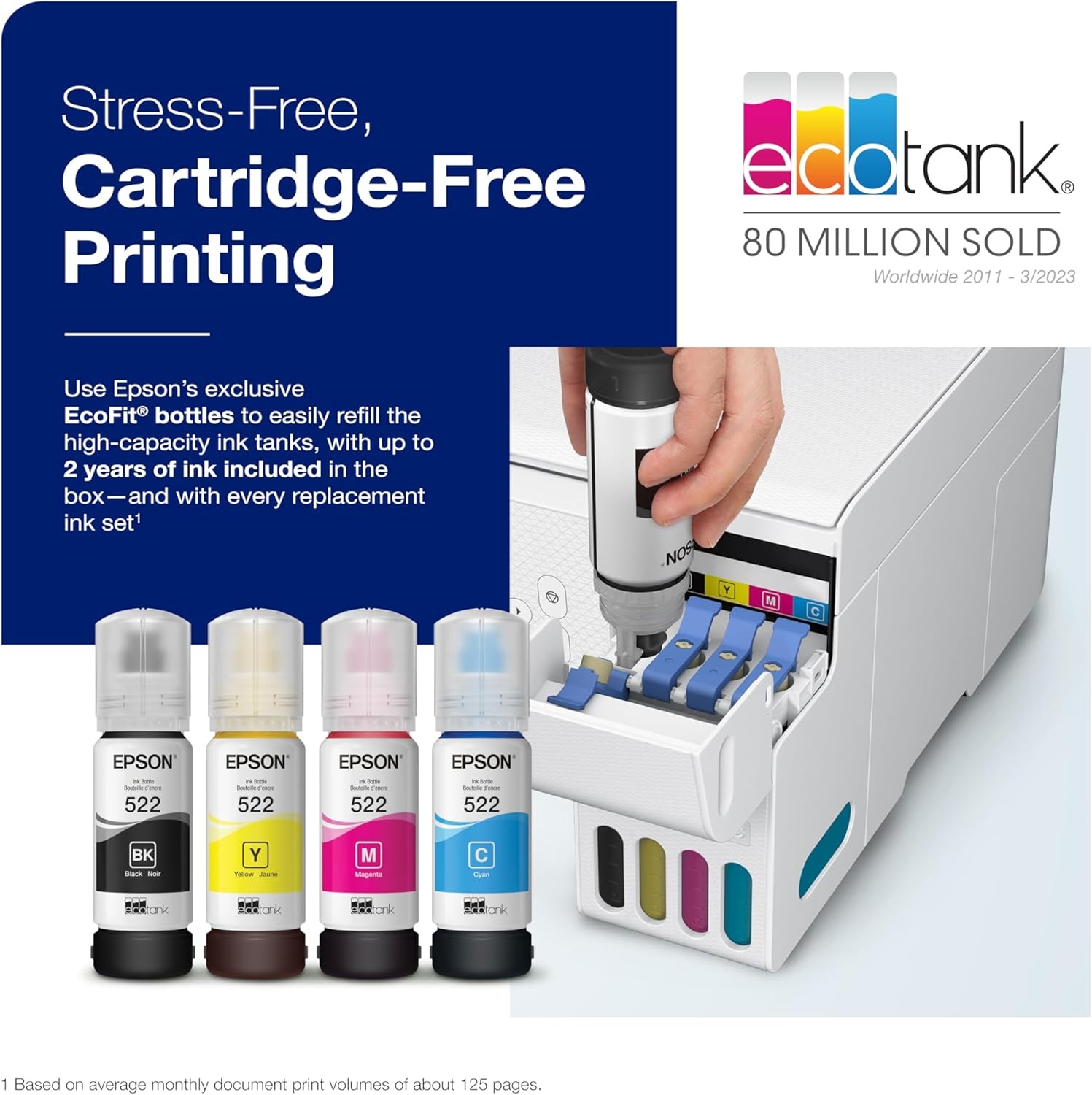 image:imageEpson EcoTank ET2800 Wireless Color AllinOne CartridgeFree Supertank with Scan and Copy The Ideal Basic Home Printer WhiteWhite
