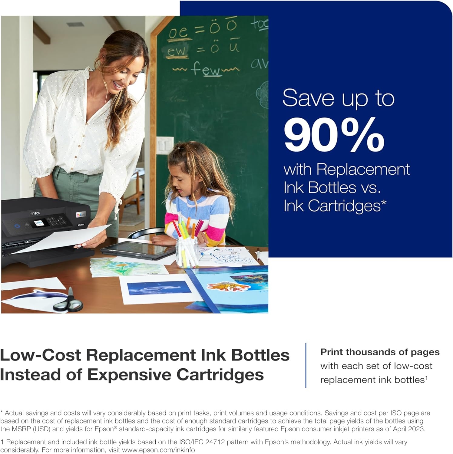 image:imageEpson EcoTank ET2850 Wireless Color AllinOne CartridgeFree Supertank Printer with Scan Copy and Auto 2Sided Printing White MediumBlack