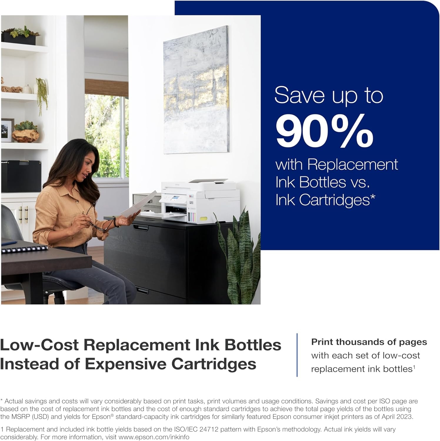 image:imageEpson EcoTank ET4800 Wireless AllinOne CartridgeFree Supertank Printer with Scanner Copier Fax ADF and Ethernet Idealfor Your Home Office WhiteWhite