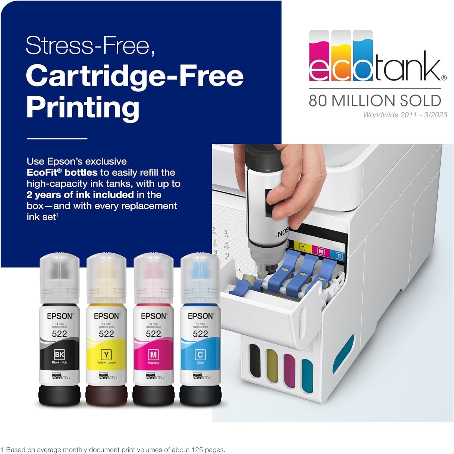 image:imageEpson EcoTank ET4800 Wireless AllinOne CartridgeFree Supertank Printer with Scanner Copier Fax ADF and Ethernet Idealfor Your Home Office WhiteWhite