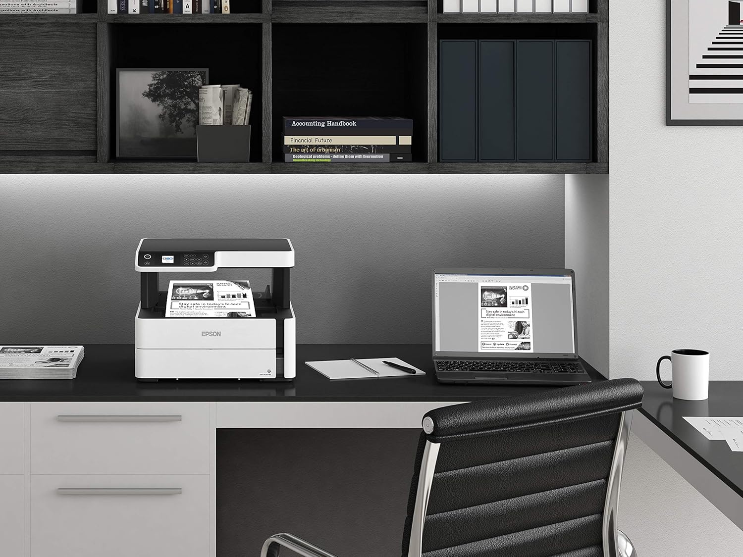 image:imageEpson EcoTank ETM2170 Wireless Monochrome AllinOne Supertank Printer with Ethernet PLUS 2 Years of Unlimited InkWhiteETM2170