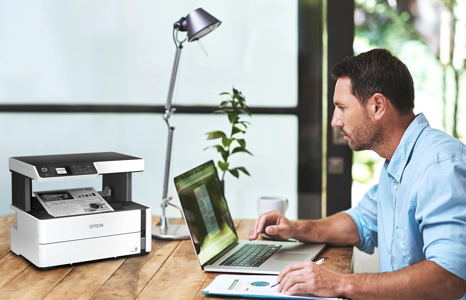 image:imageEpson EcoTank ETM2170 Wireless Monochrome AllinOne Supertank Printer with Ethernet PLUS 2 Years of Unlimited InkWhiteETM2170