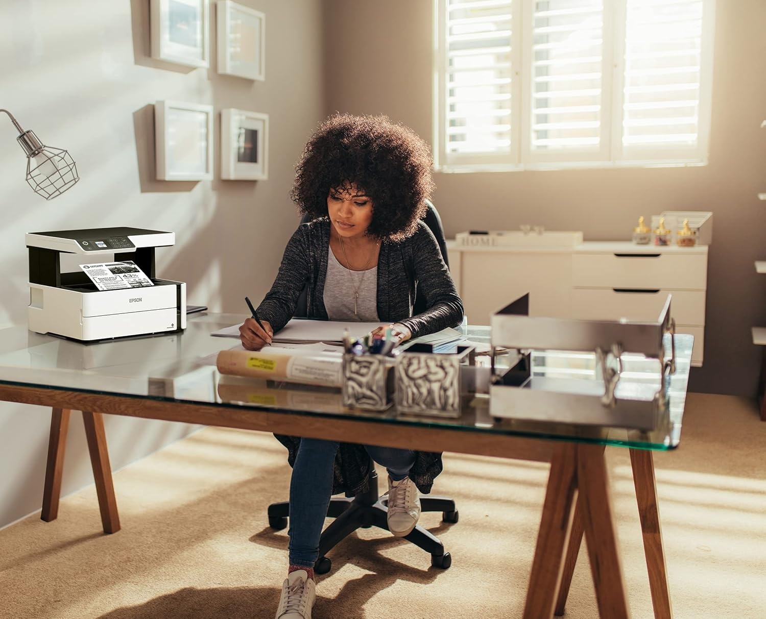 image:imageEpson EcoTank ETM2170 Wireless Monochrome AllinOne Supertank Printer with Ethernet PLUS 2 Years of Unlimited InkWhiteETM2170